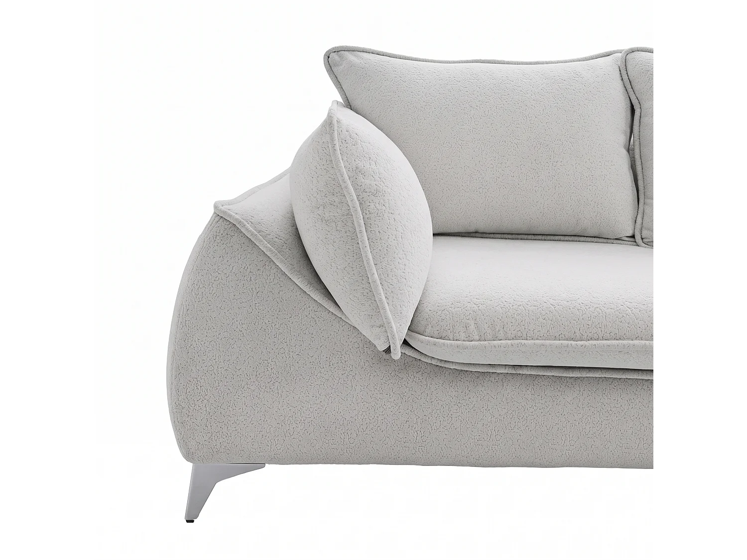 Canapé 3 places MELANI 252 cm en velours gris clair