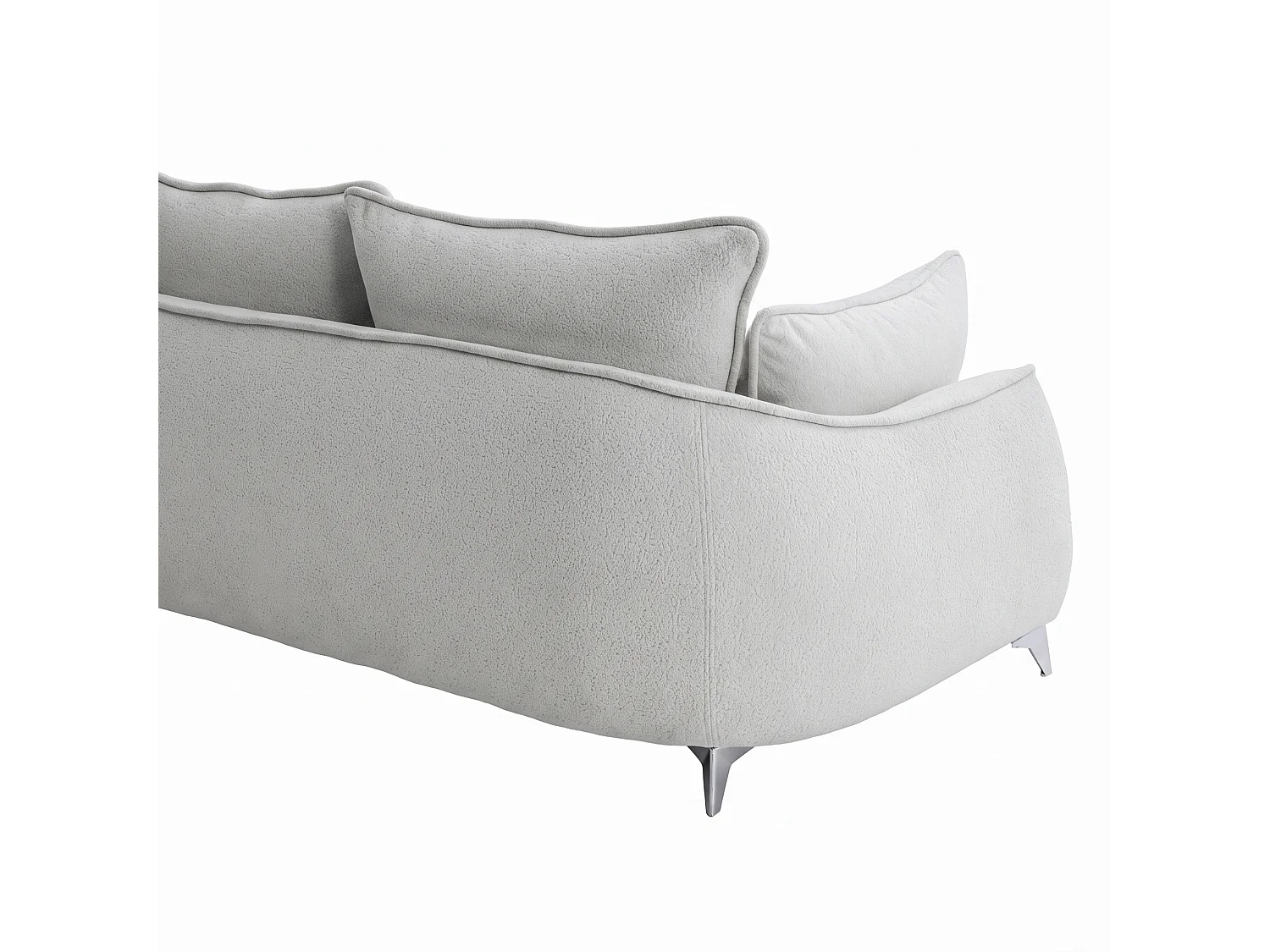 Canapé 3 places MELANI 252 cm en velours gris clair