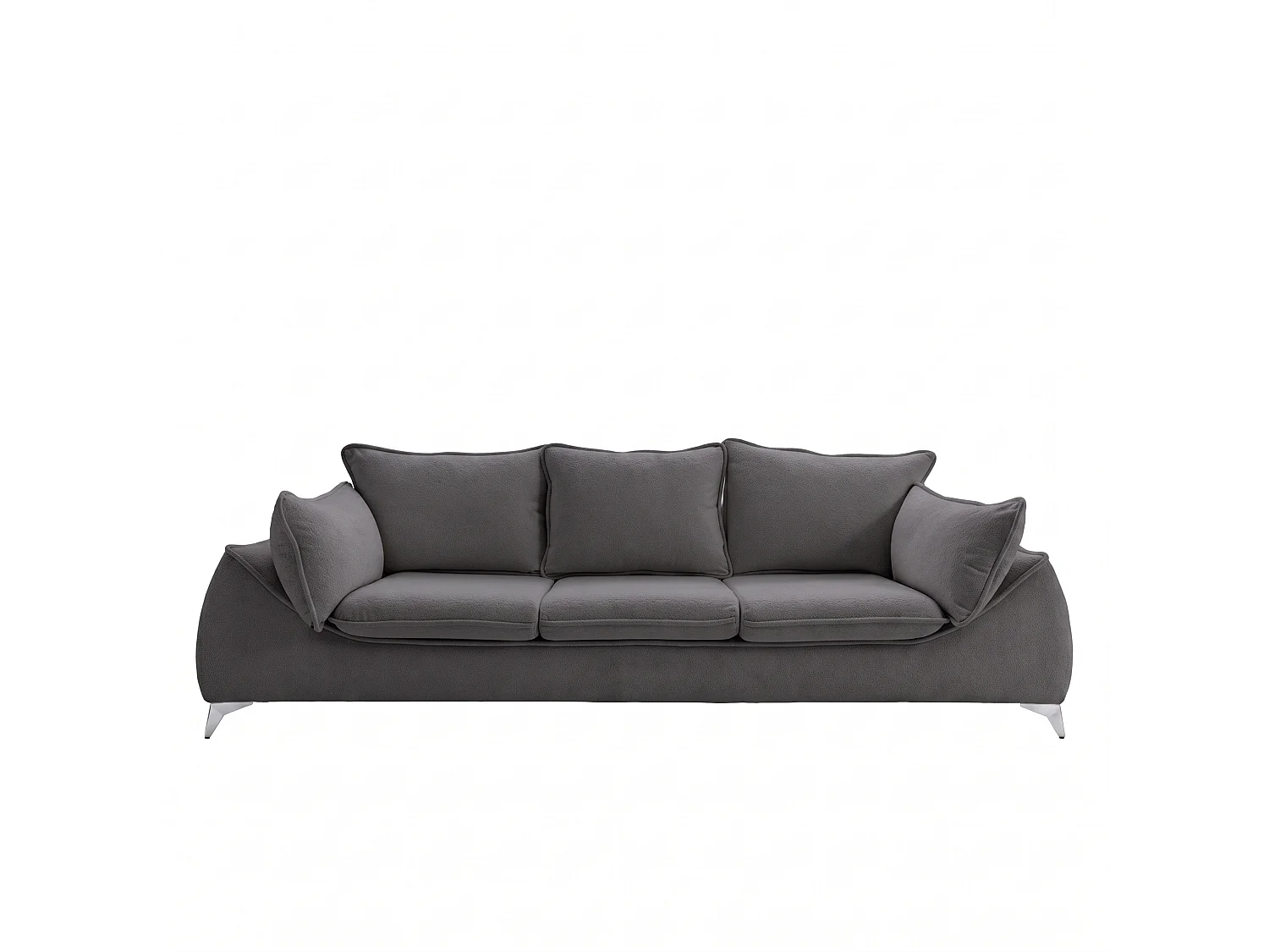 Canapé 3 places MELANI 252 cm en velours anthracite