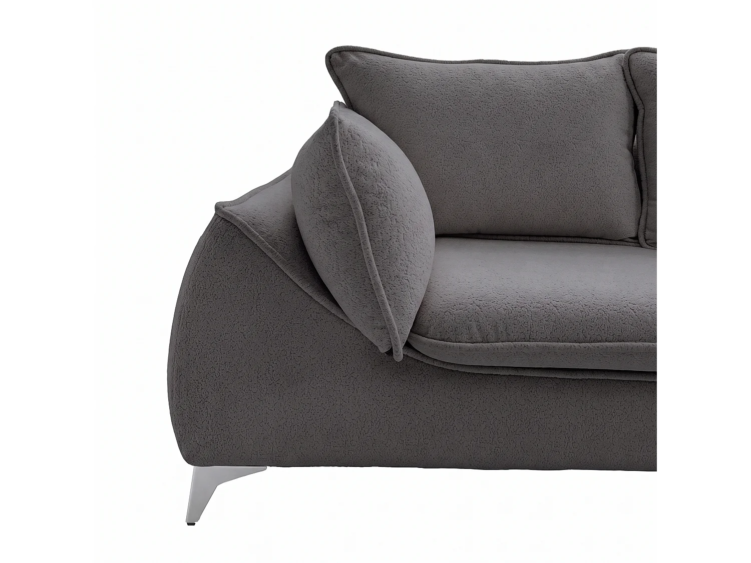 Canapé 3 places MELANI 252 cm en velours anthracite