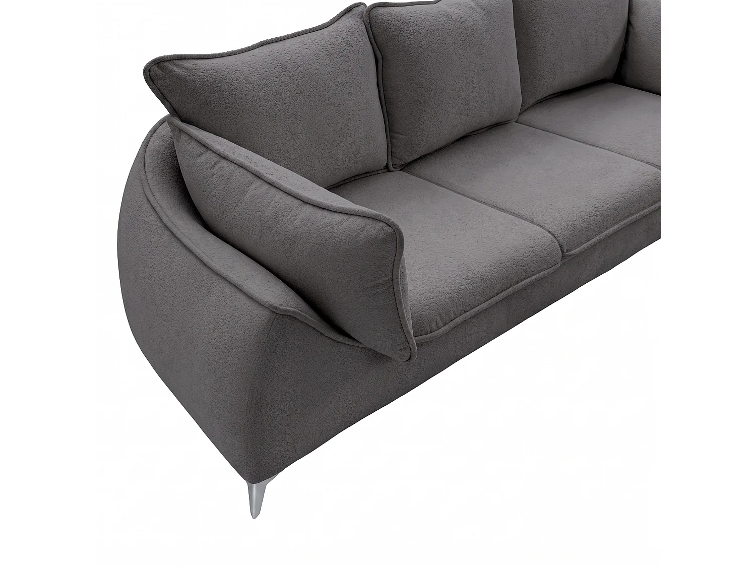Canapé 3 places MELANI 252 cm en velours anthracite