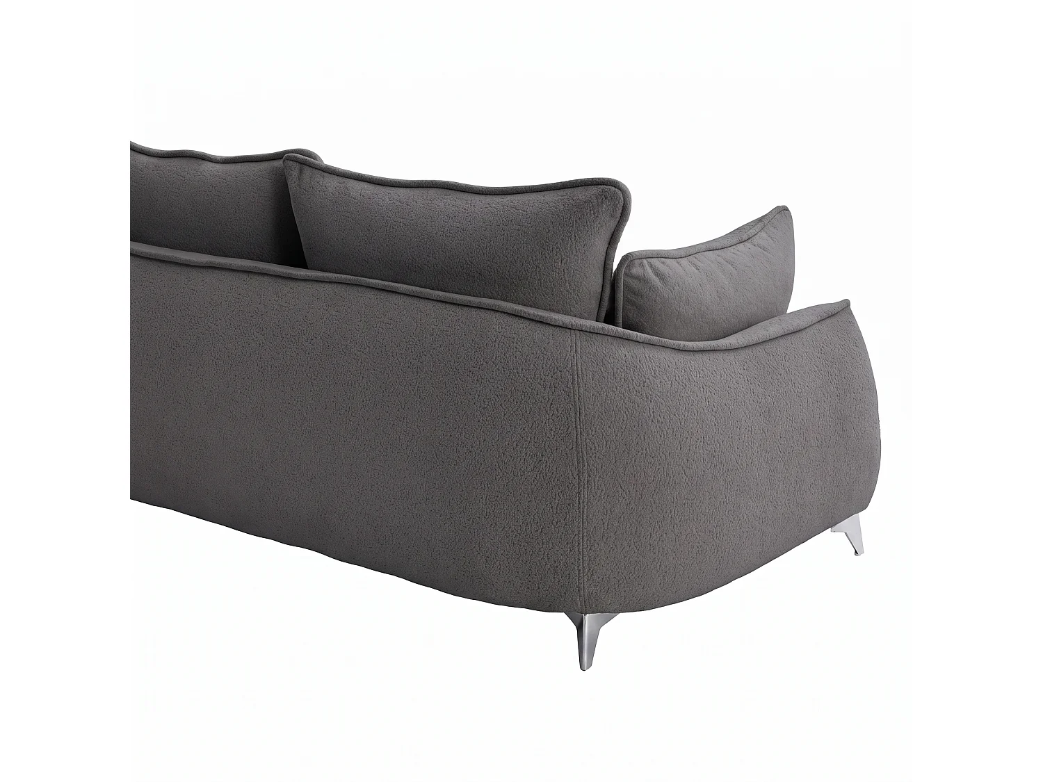 Canapé 3 places MELANI 252 cm en velours anthracite