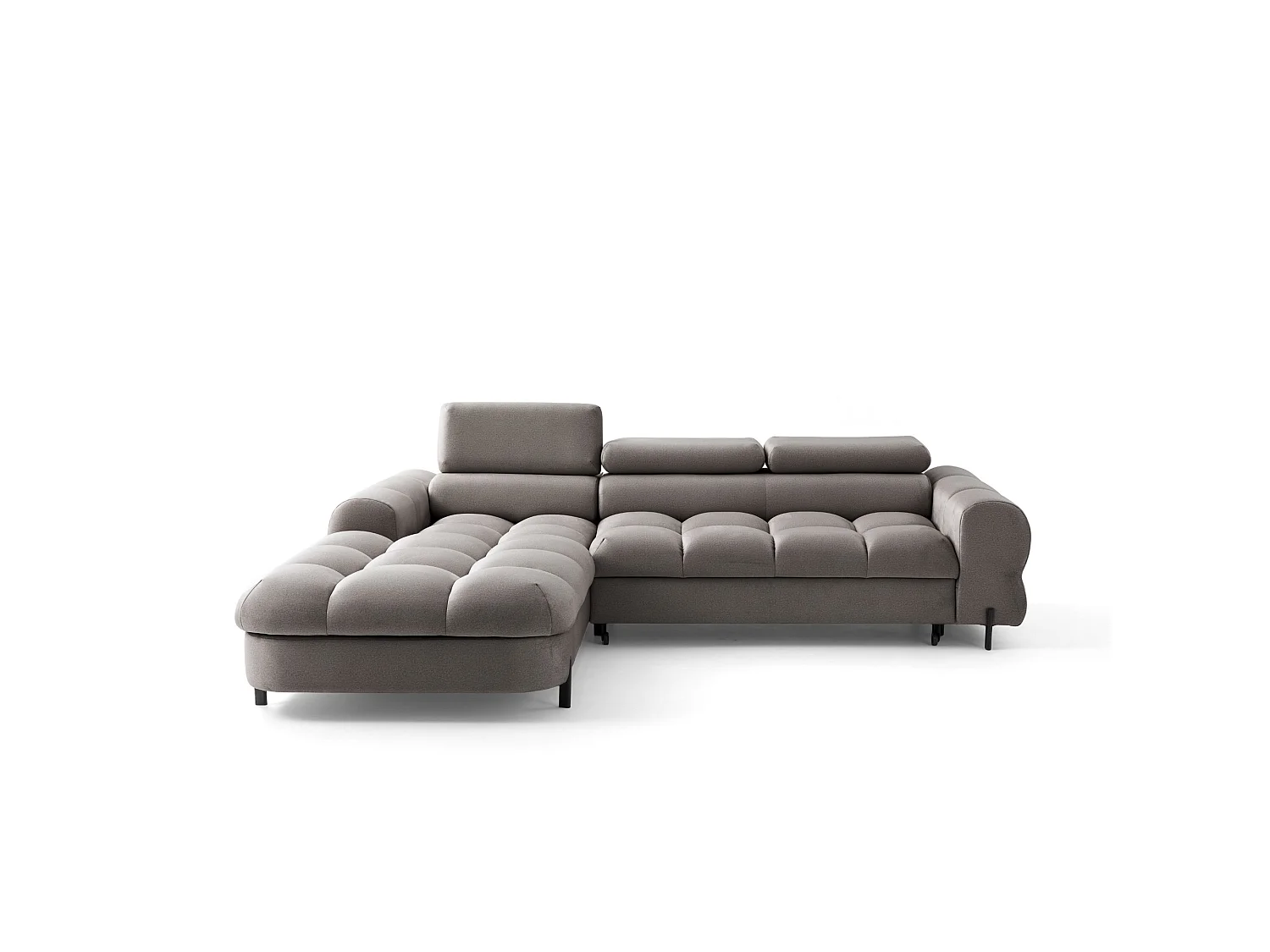 Canapé d’angle UFFO L gauche convertible 260 × 195 cm en velours beige