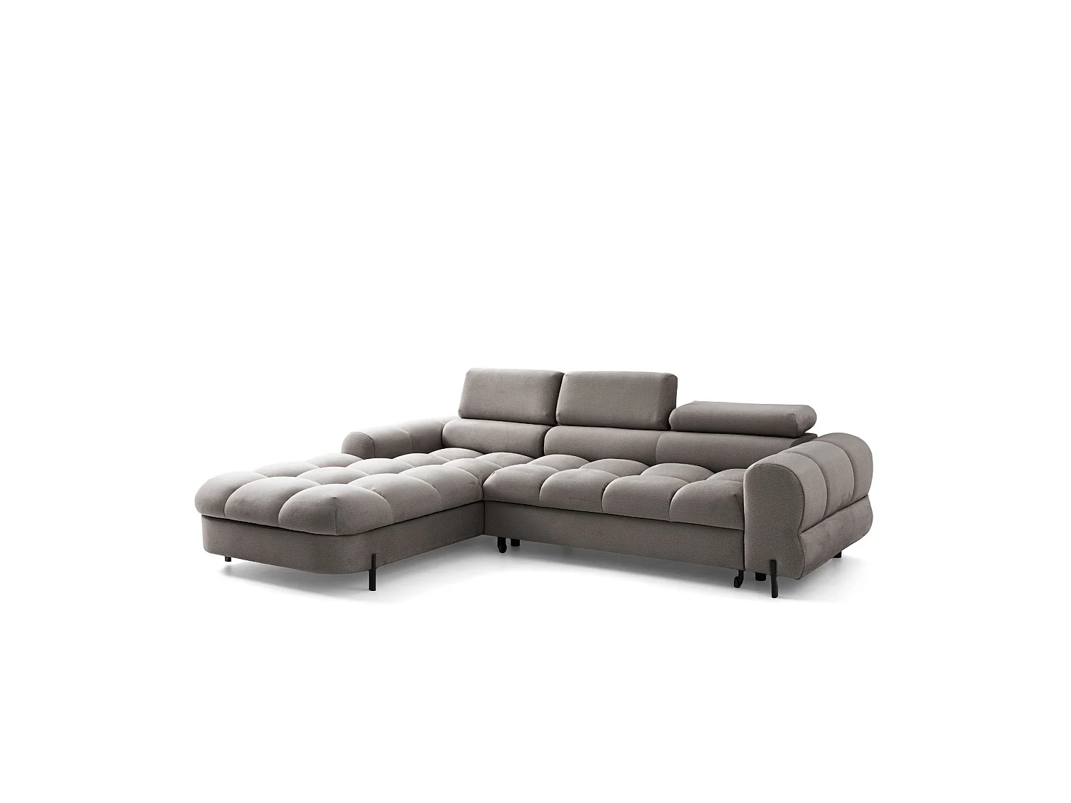 Canapé d’angle UFFO L gauche convertible 260 × 195 cm en velours beige