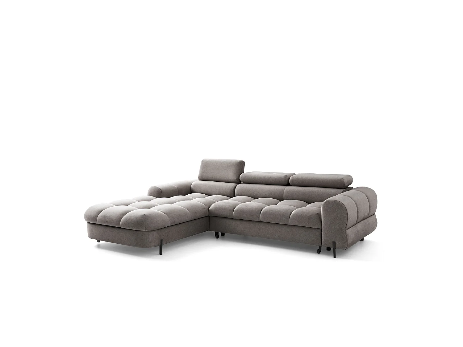 Canapé d’angle UFFO L gauche convertible 260 × 195 cm en velours beige