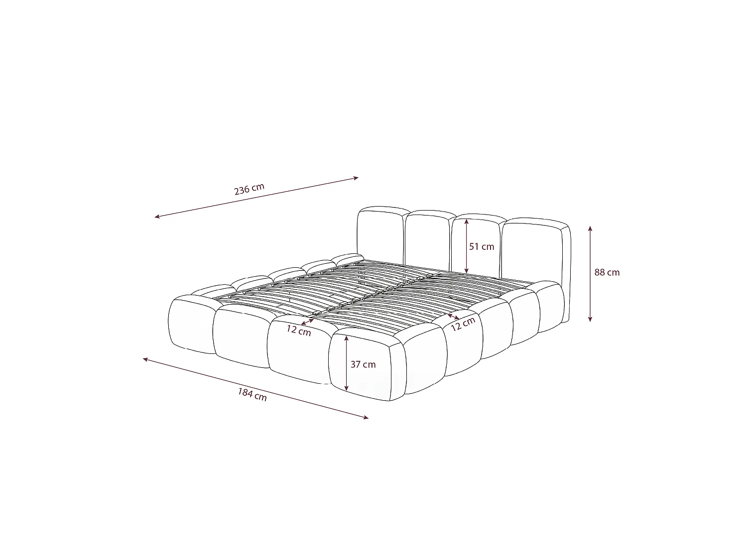 Lit rembourré SUENO avec matelas 160 × 200 cm vert menthe, tête de lit capitonnée, sommier métallique, coffre de rangement, tissu bouclé