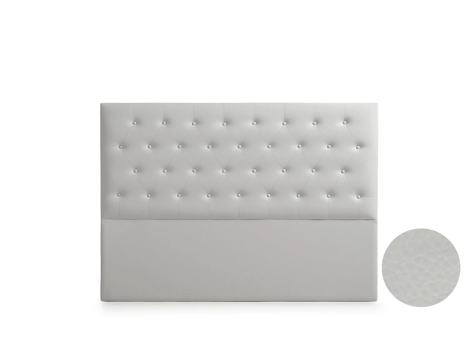 Cabeceira Estofada FERRARA Pele Sintética 100x120x8 cm - CINZA CLARO - Moonia