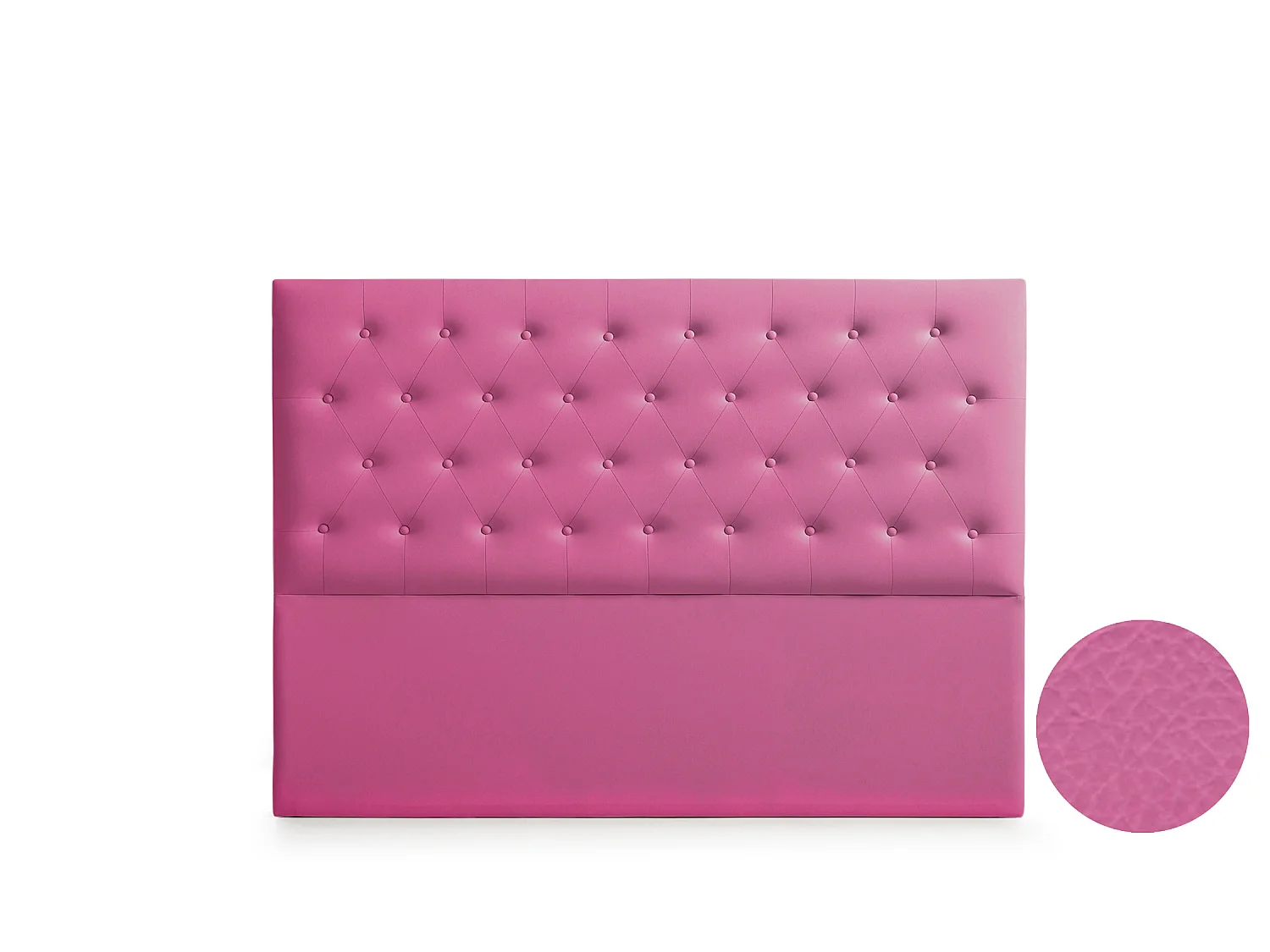 Cabeceira Estofada FERRARA Pele Sintética 130x120x8 cm - ROSA - Moonia