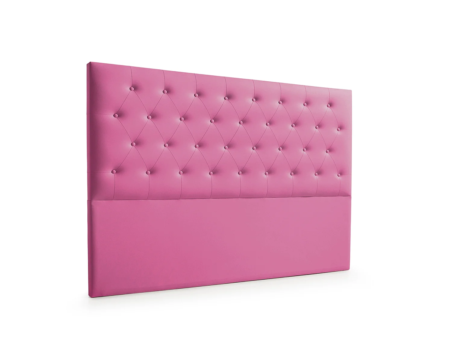 Cabeceira Estofada FERRARA Pele Sintética 130x120x8 cm - ROSA - Moonia