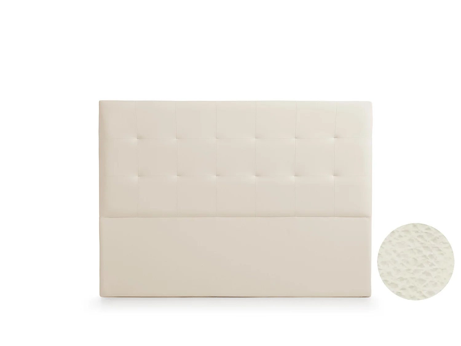 Cabeceira Estofada ATENEA Pele Sintética 190x120x8 cm - Branco escuro - Moonia