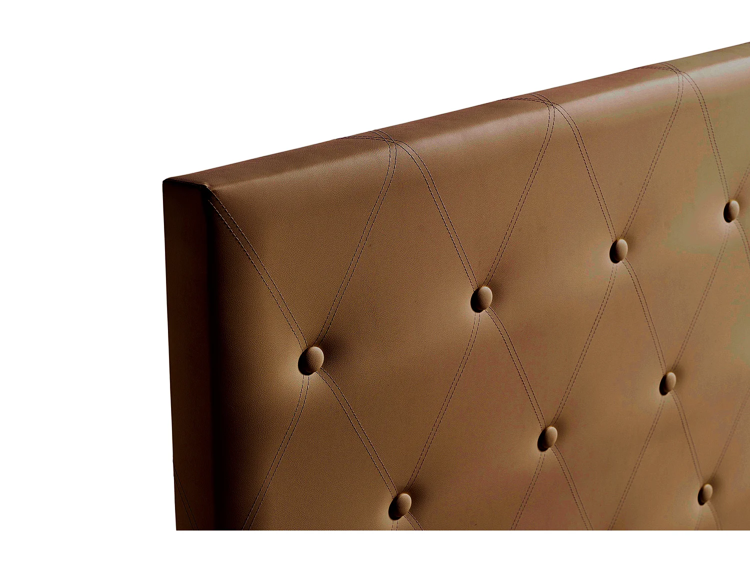 Cabeceira Estofada VENICE Pele Sintética 115x115x12 cm - Castanho - Moonia