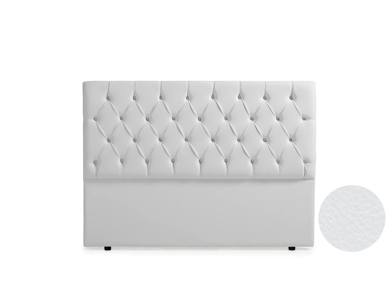 Cabeceira Estofada CAPRI Pele Sintética 220x120x12 cm - BRANCO - Moonia