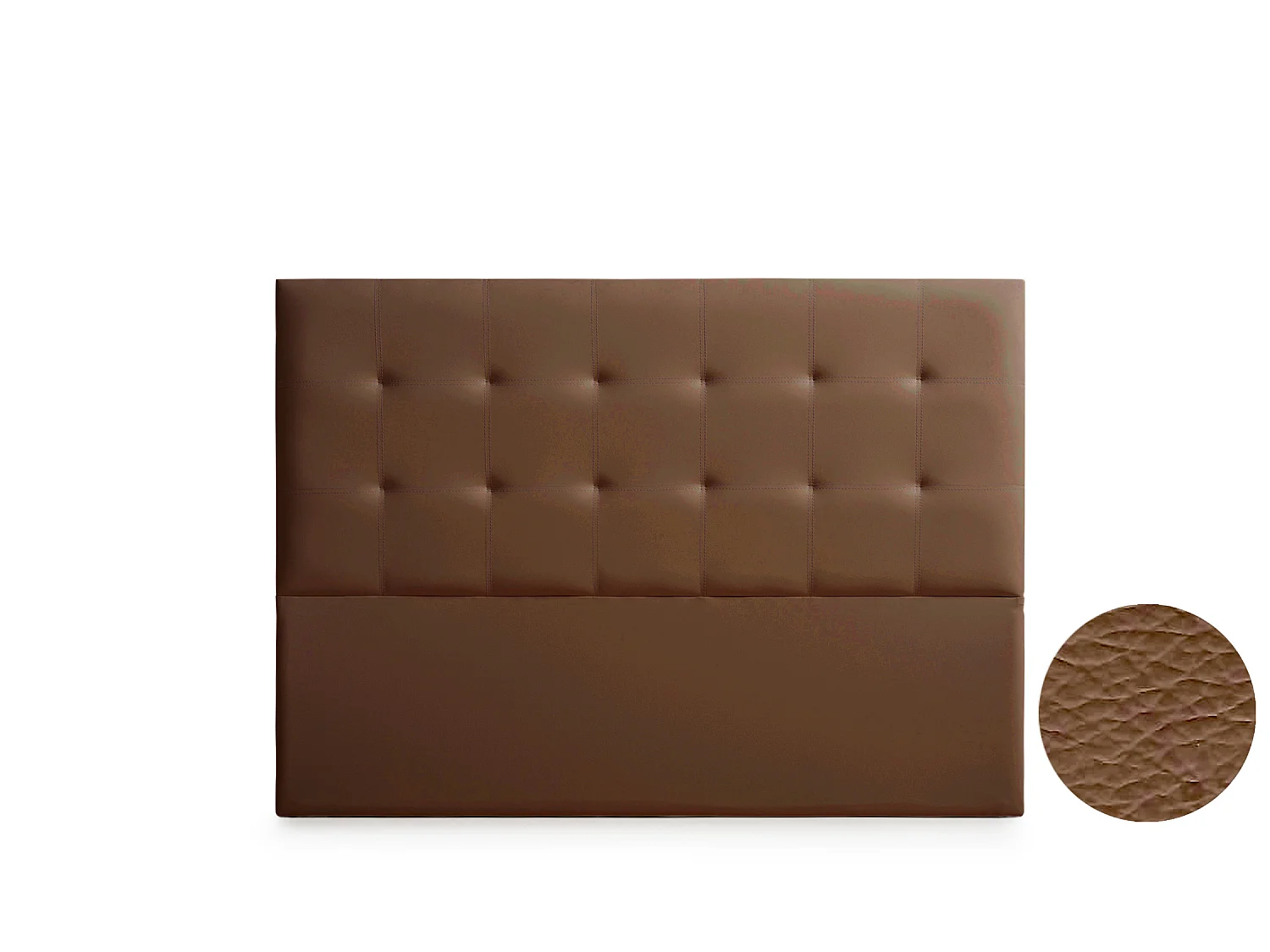 Cabeceira Estofada ASTORIA Pele Sintética 90x120x8 cm - Castanho - Moonia
