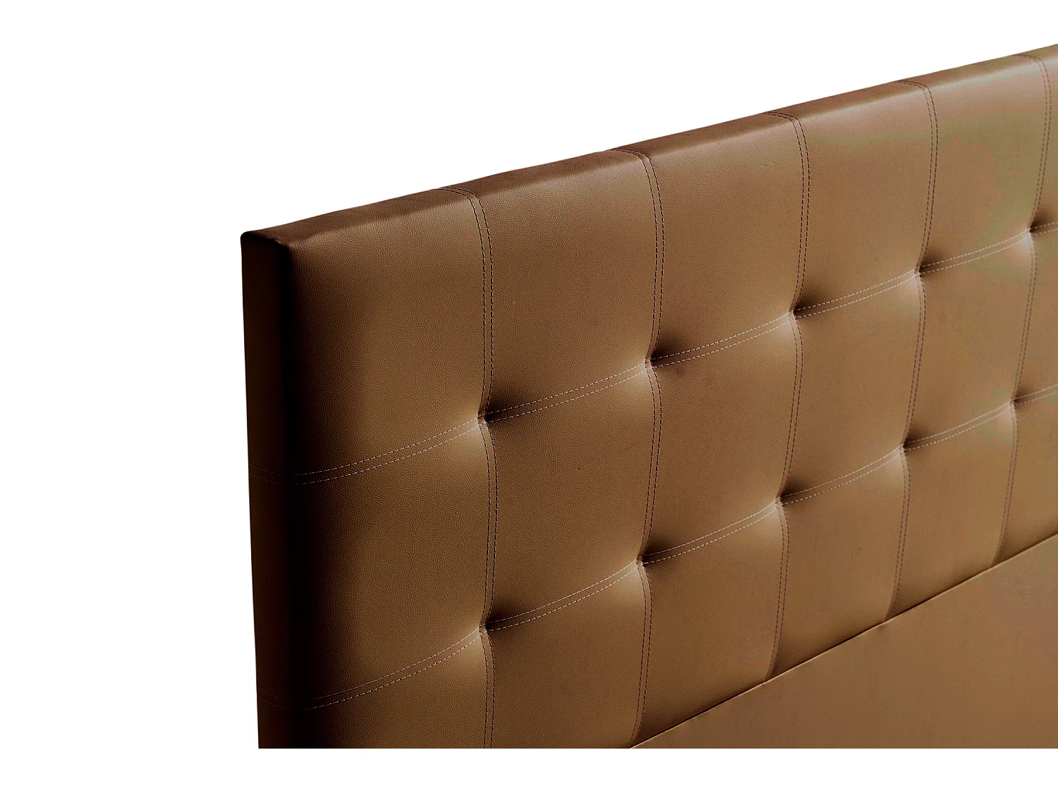Cabeceira Estofada ASTORIA Pele Sintética 90x120x8 cm - Castanho - Moonia