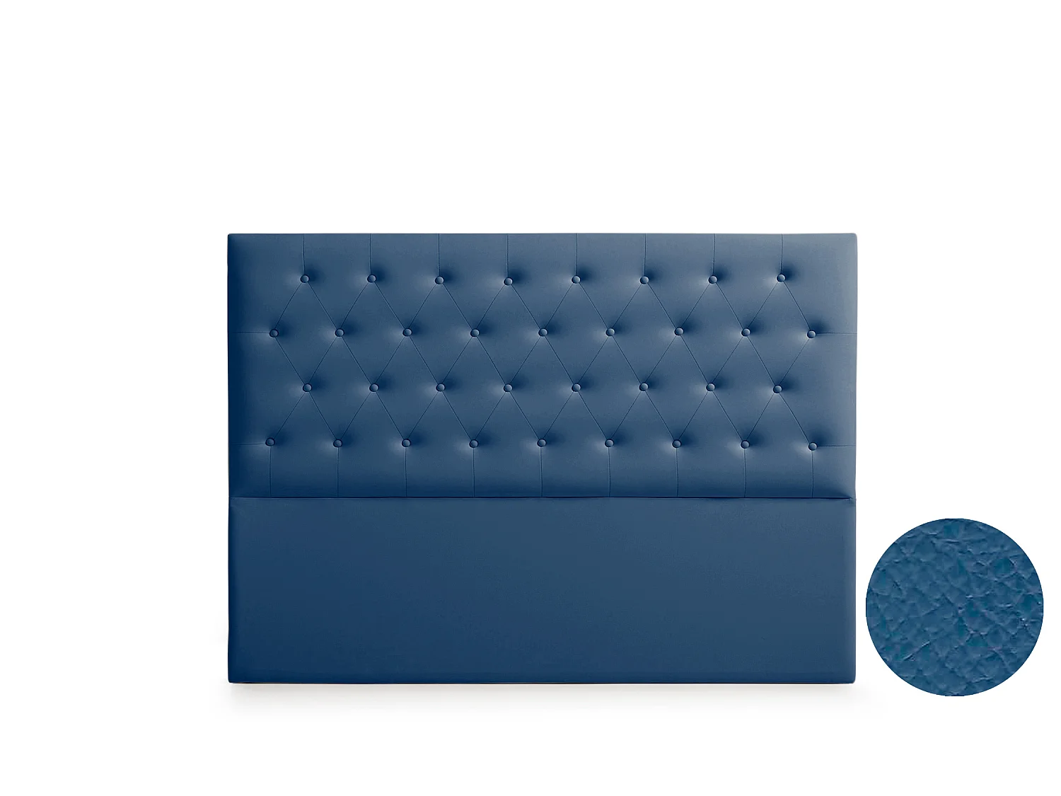 Cabeceira Estofada FERRARA Pele Sintética 145x120x8 cm - AZUL ESCURO - Moonia
