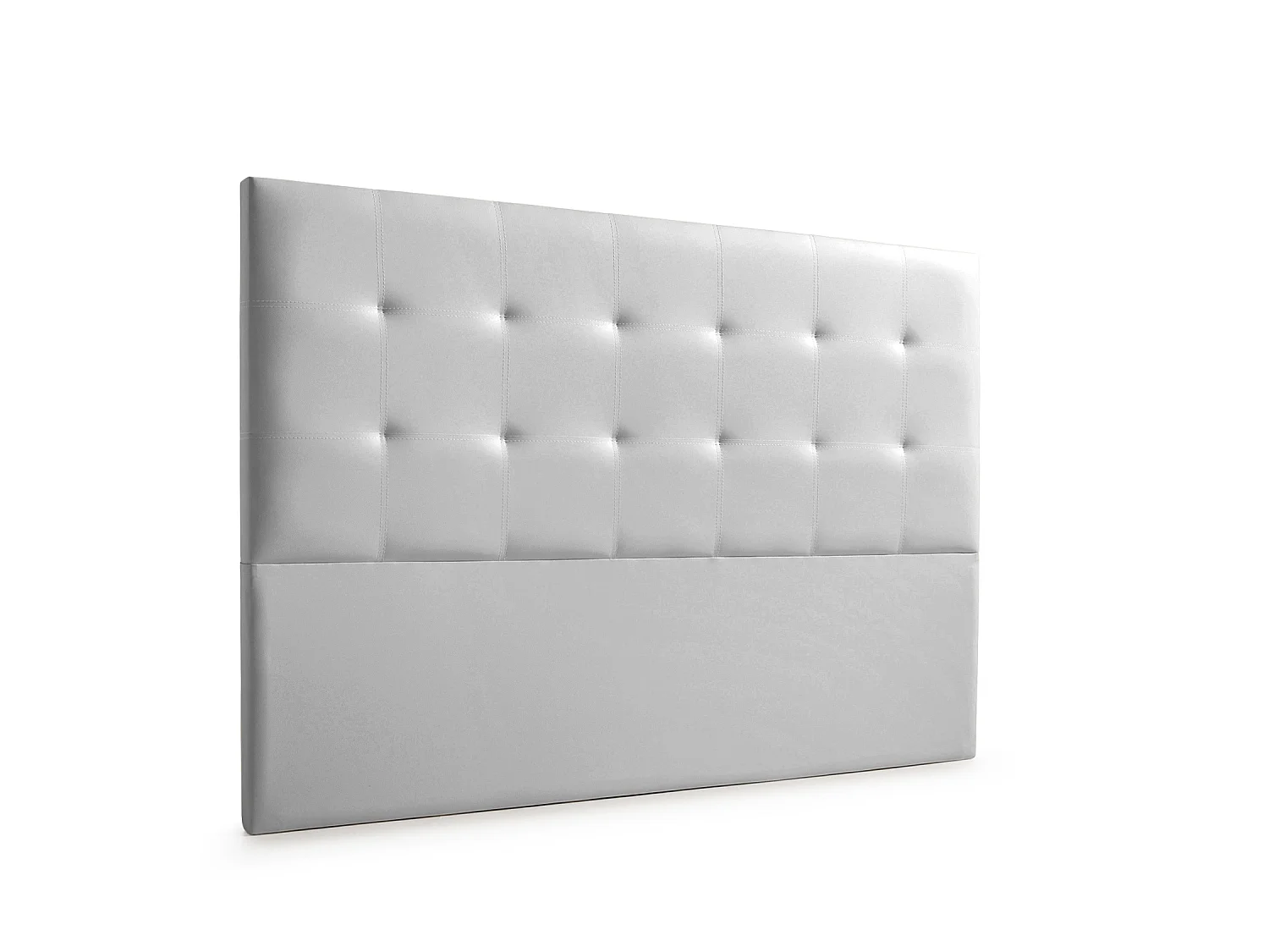 Cabeceira Estofada ASTORIA Pele Sintética 130x120x8 cm - Prata - Moonia