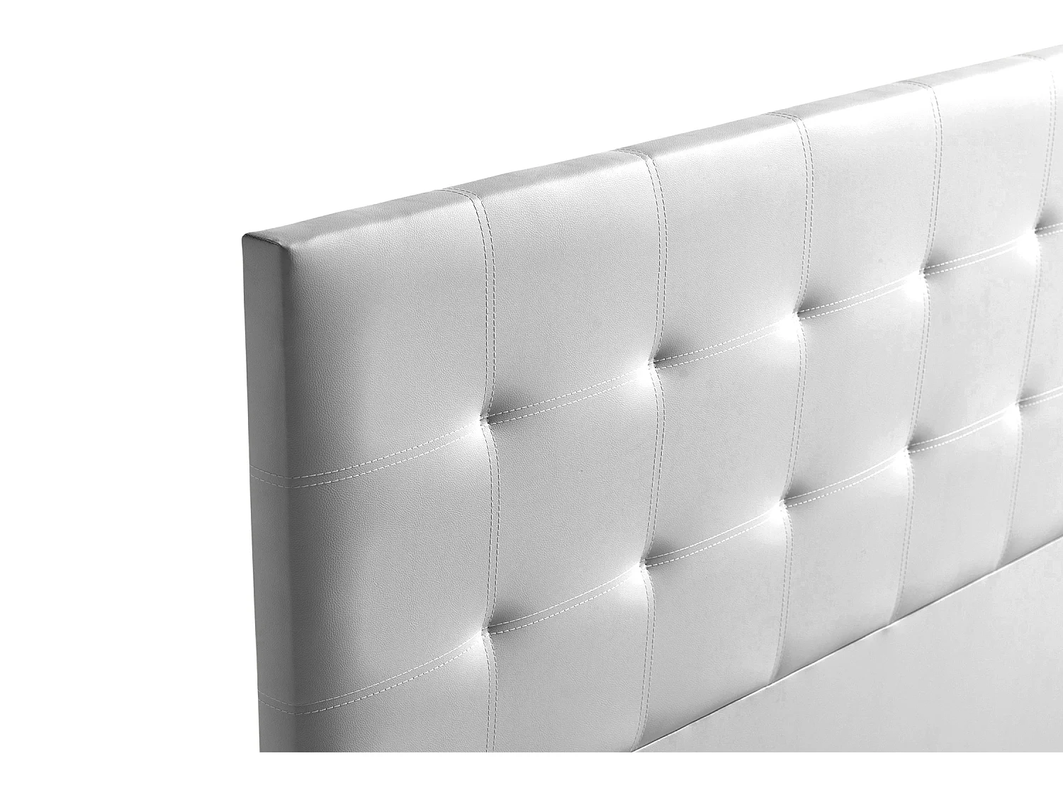 Cabeceira Estofada ASTORIA Pele Sintética 145x120x8 cm - Prata - Moonia