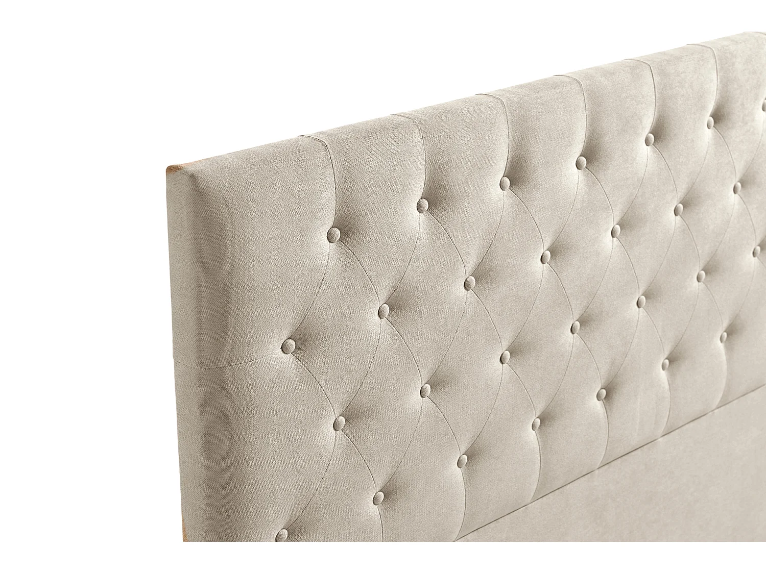 Cabeceira Estofada FERRARA Aqualine 210x120x8 cm - Bege Torrado - Moonia