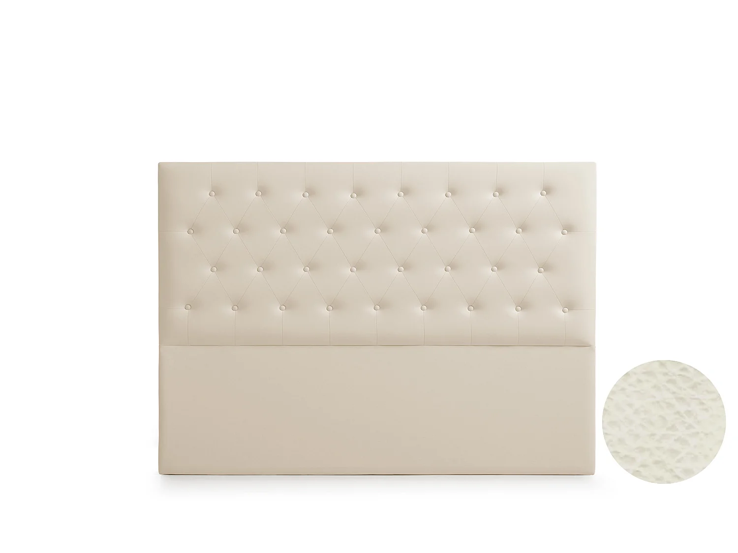 Cabeceira Estofada FERRARA Pele Sintética 190x120x8 cm - Branco escuro - Moonia