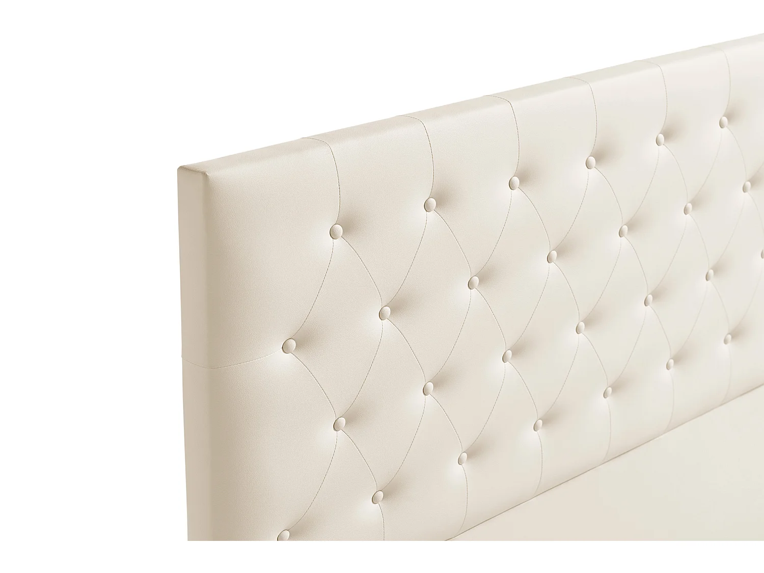 Cabeceira Estofada FERRARA Pele Sintética 190x120x8 cm - Branco escuro - Moonia