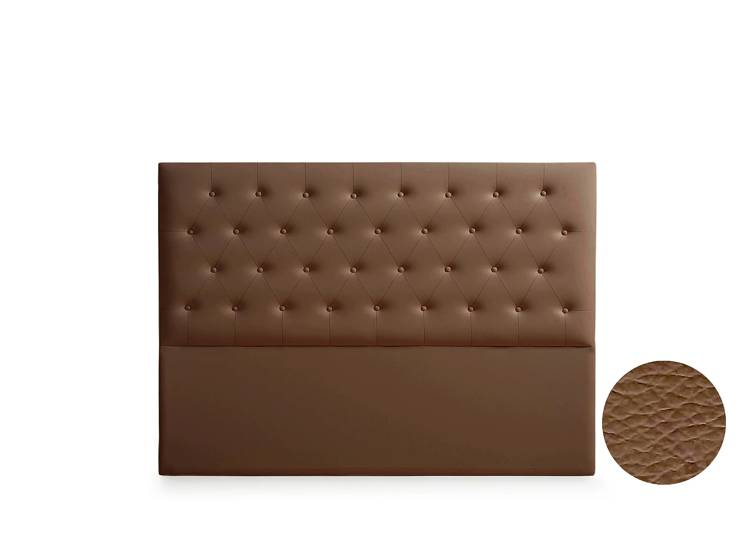 Cabeceira Estofada FERRARA Pele Sintética 145x120x8 cm - Castanho - Moonia