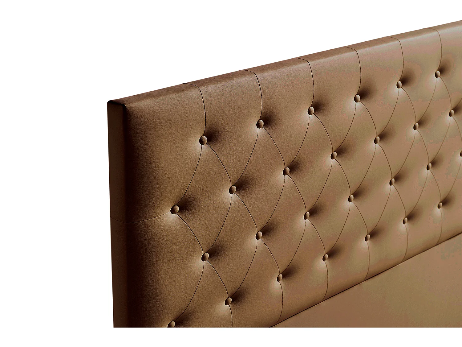 Cabeceira Estofada FERRARA Pele Sintética 145x120x8 cm - Castanho - Moonia