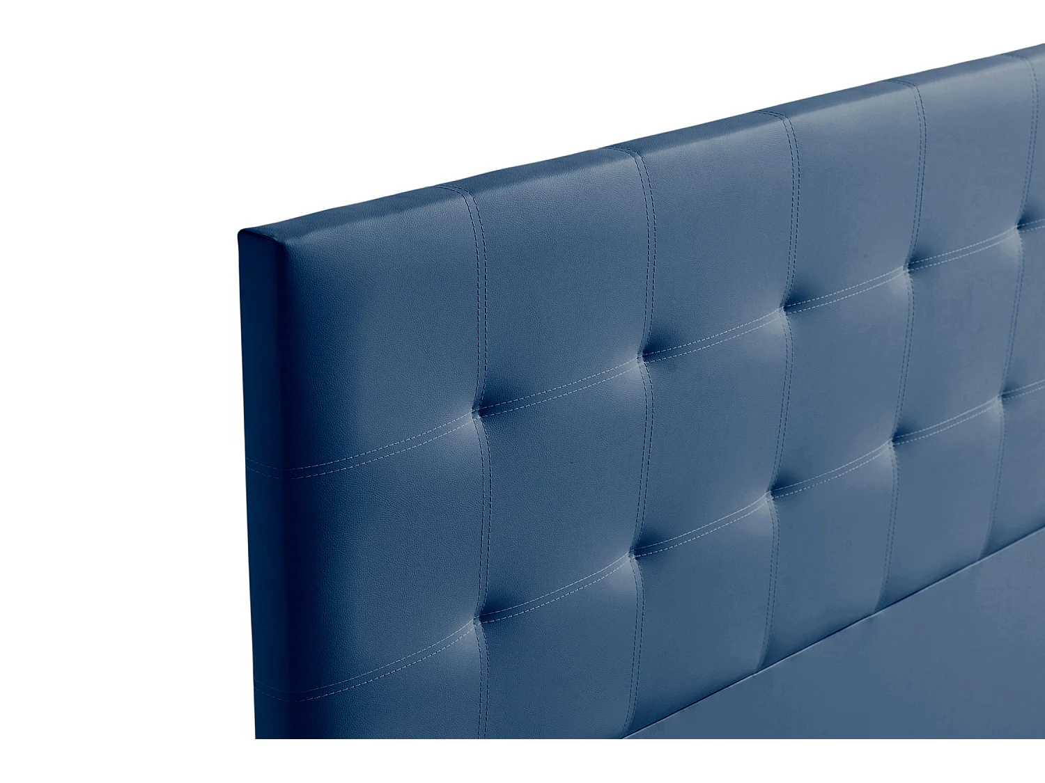 Cabeceira Estofada ASTORIA Pele Sintética 190x120x8 cm - AZUL ESCURO - Moonia