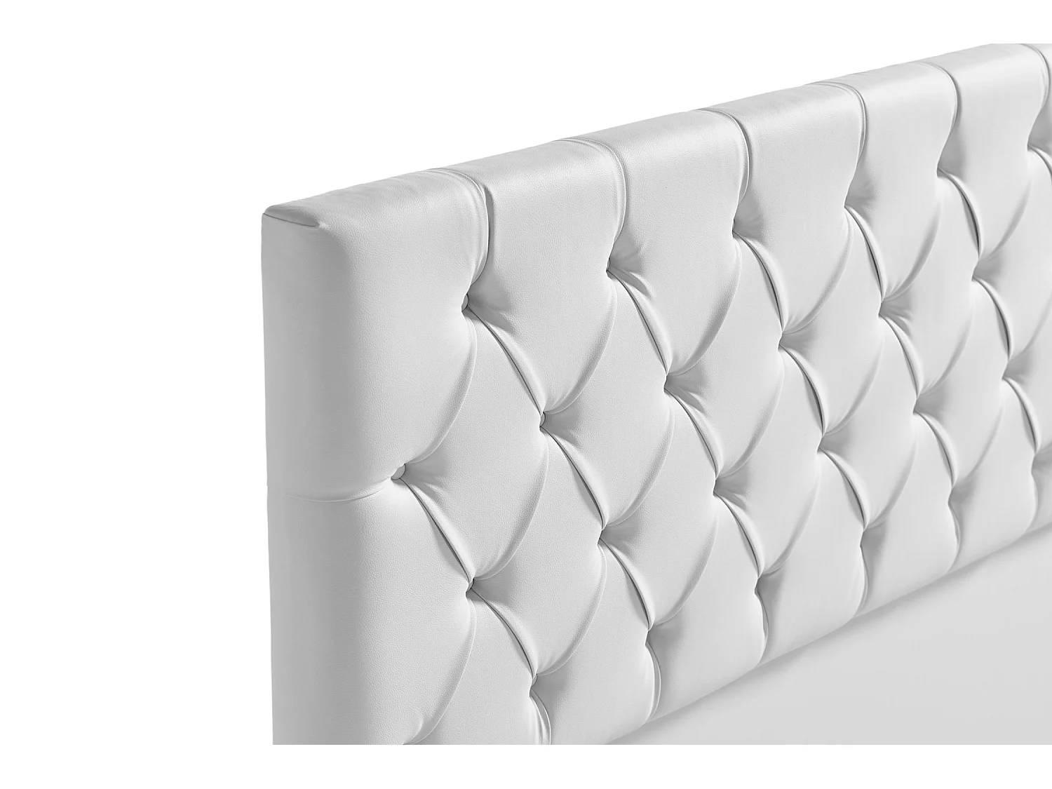 Cabeceira Estofada CAPRI Pele Sintética 190x120x12 cm - BRANCO - Moonia