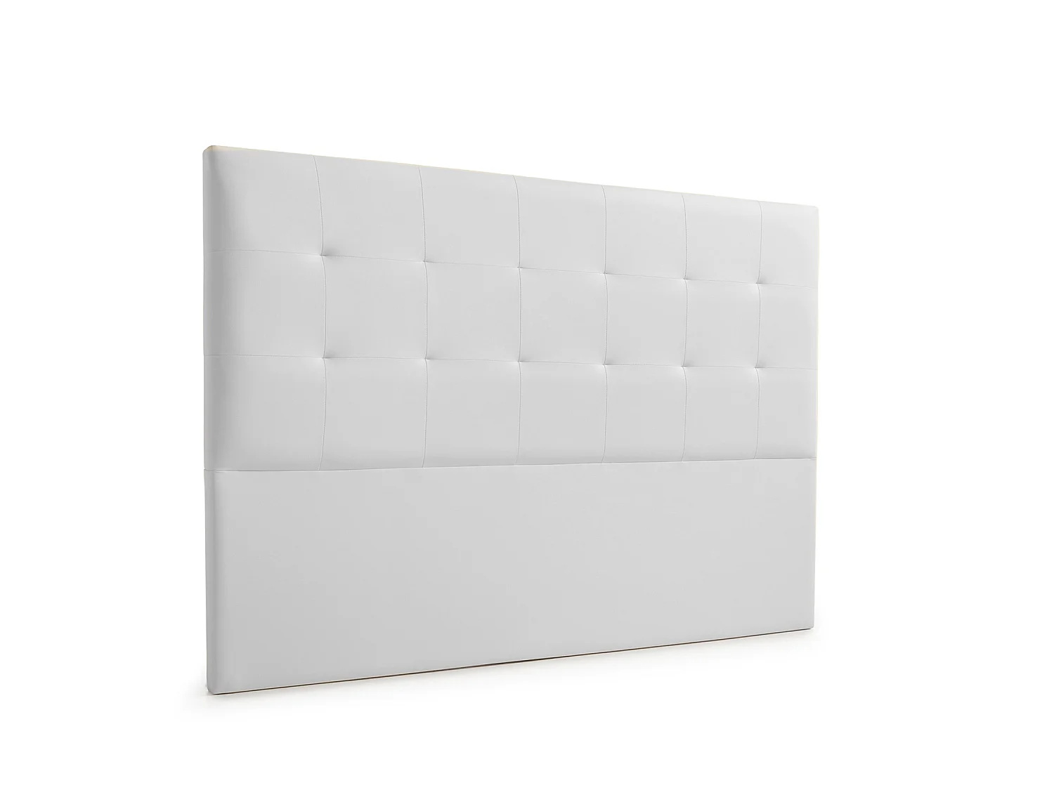 Cabeceira Estofada ATENEA Pele Sintética 130x120x8 cm - BRANCO - Moonia