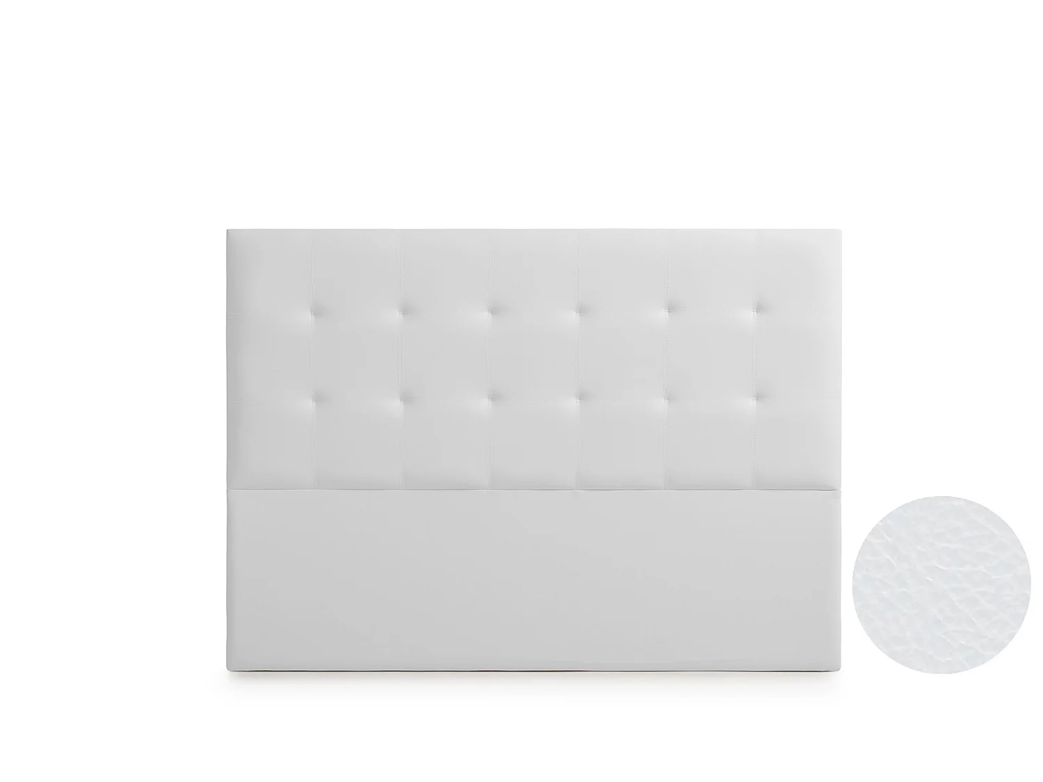 Cabeceira Estofada ASTORIA Pele Sintética 220x120x8 cm - BRANCO - Moonia