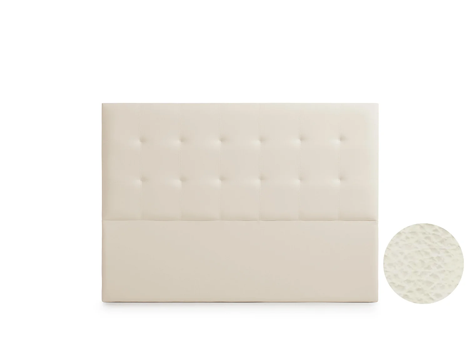 Cabeceira Estofada ASTORIA Pele Sintética 190x120x8 cm - Branco escuro - Moonia
