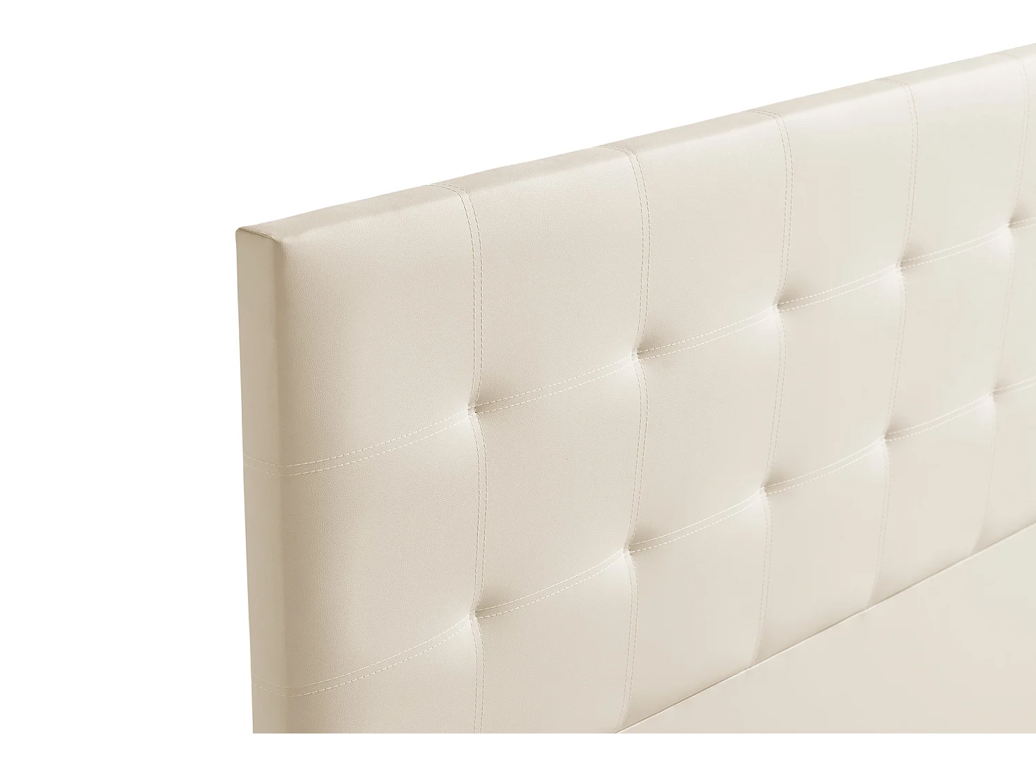 Cabeceira Estofada ASTORIA Pele Sintética 190x120x8 cm - Branco escuro - Moonia