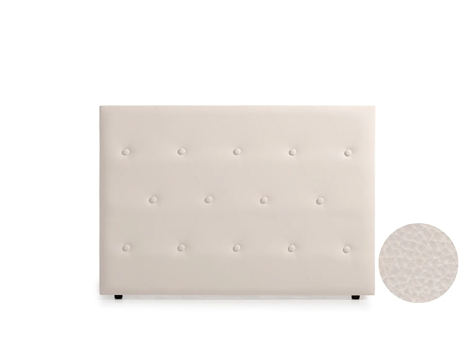 Cabeceira Estofada VENICE Pele Sintética 210x115x12 cm - BEGE - Moonia