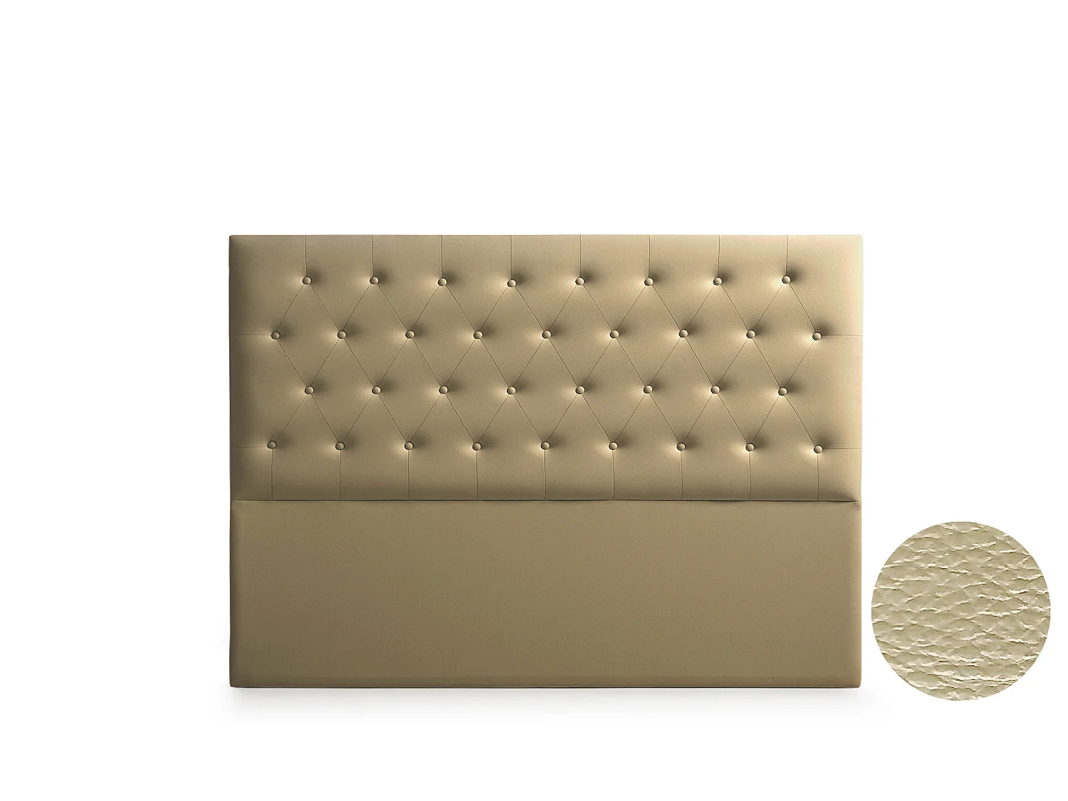 Cabeceira Estofada FERRARA Pele Sintética 100x120x8 cm - Dourado - Moonia