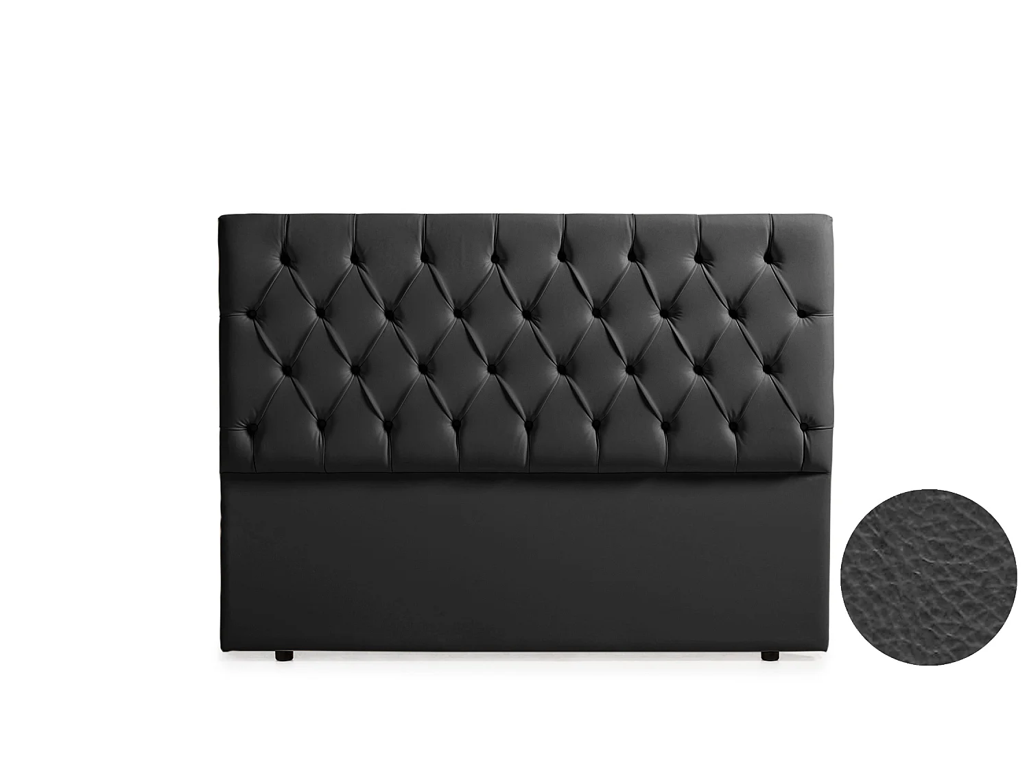 Cabeceira Estofada CAPRI Pele Sintética 100x120x12 cm - PRETO - Moonia