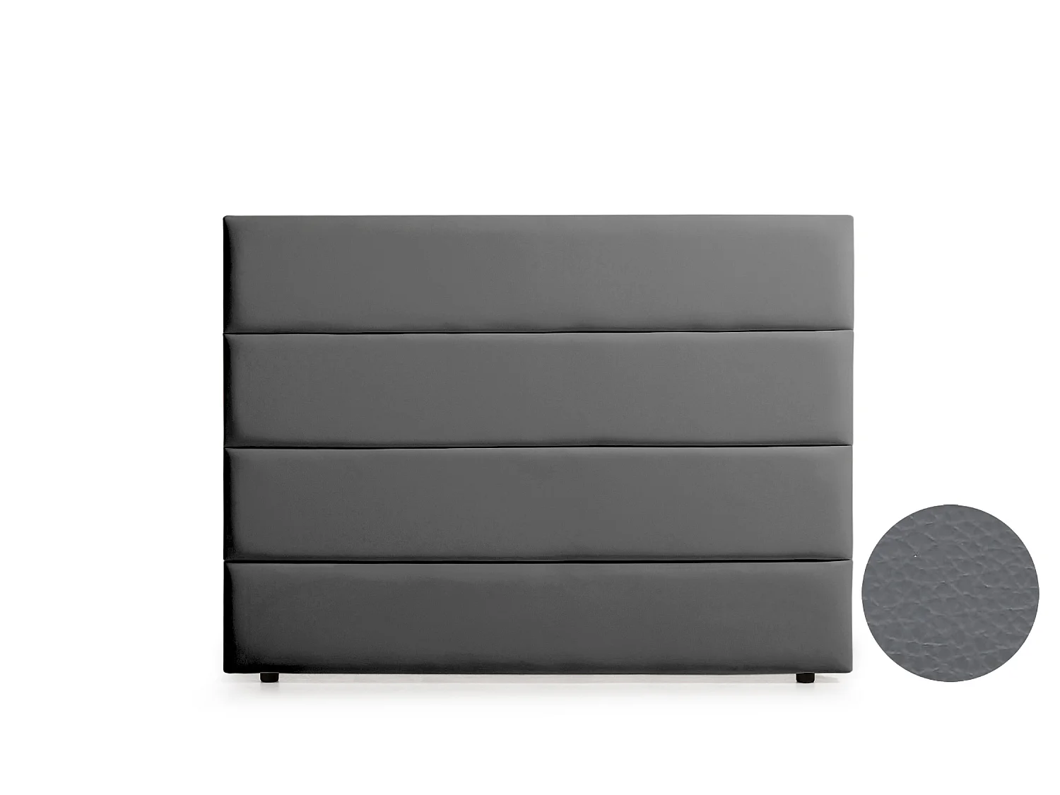 Cabeceira Estofada GENOVA Pele Sintética 170x120x8 cm - CINZA ESCURO - Moonia