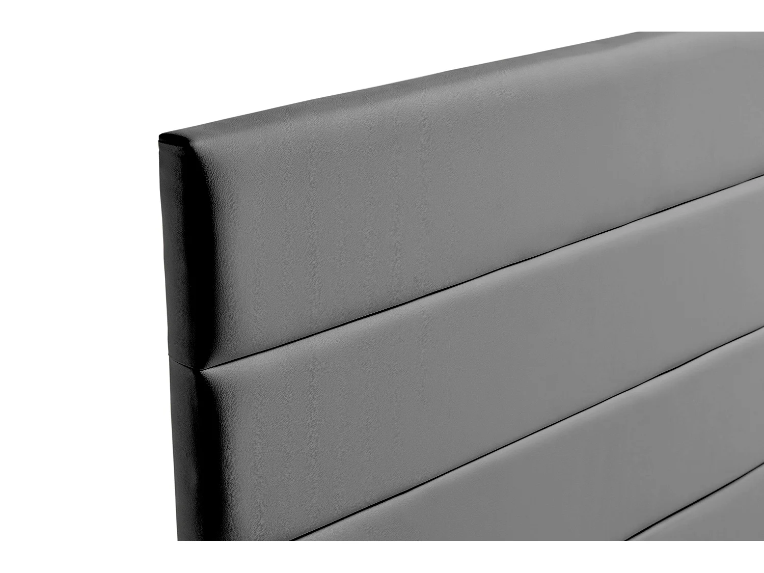 Cabeceira Estofada GENOVA Pele Sintética 170x120x8 cm - CINZA ESCURO - Moonia