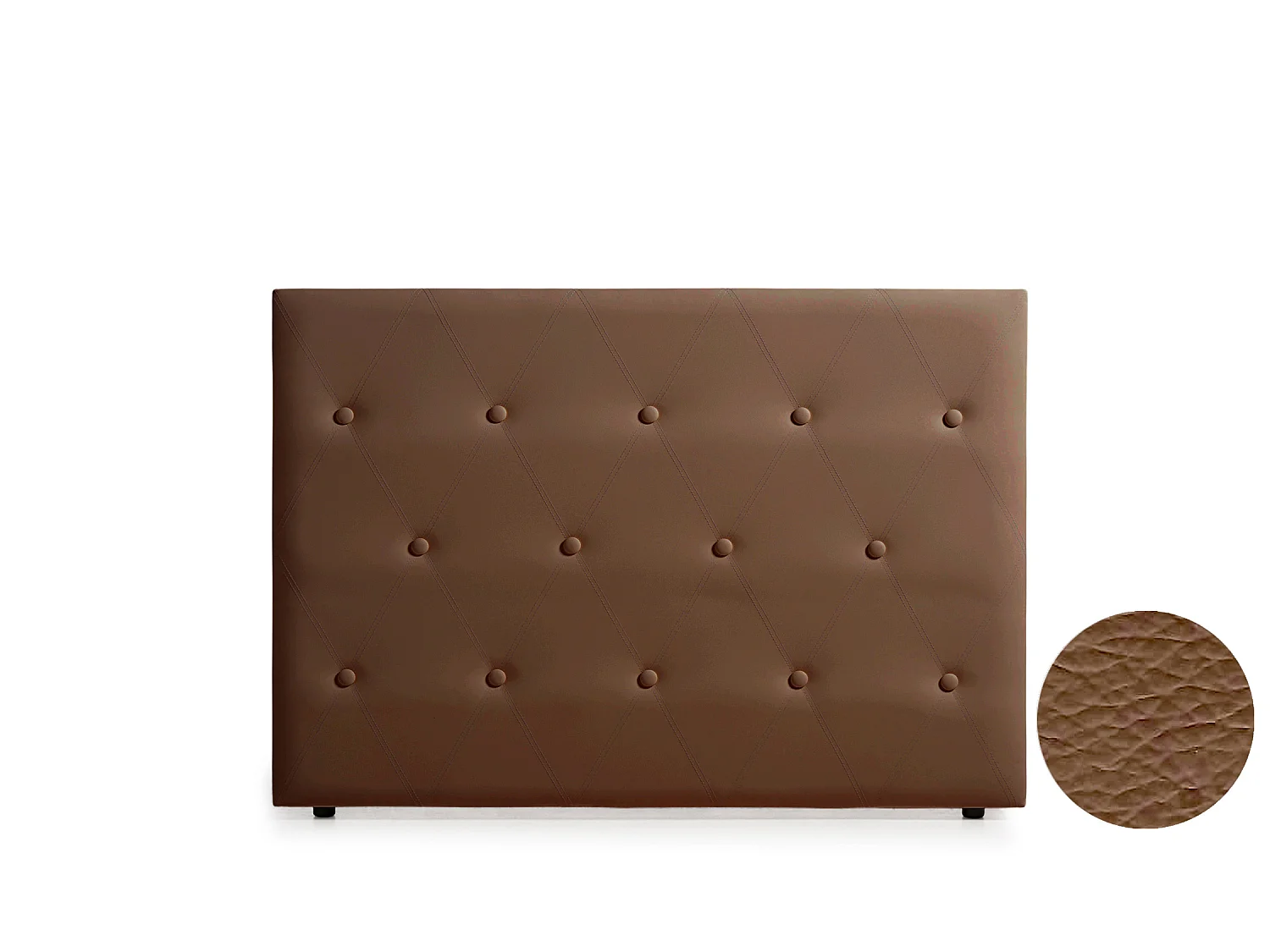 Cabeceira Estofada VENICE Pele Sintética 130x115x12 cm - Castanho - Moonia