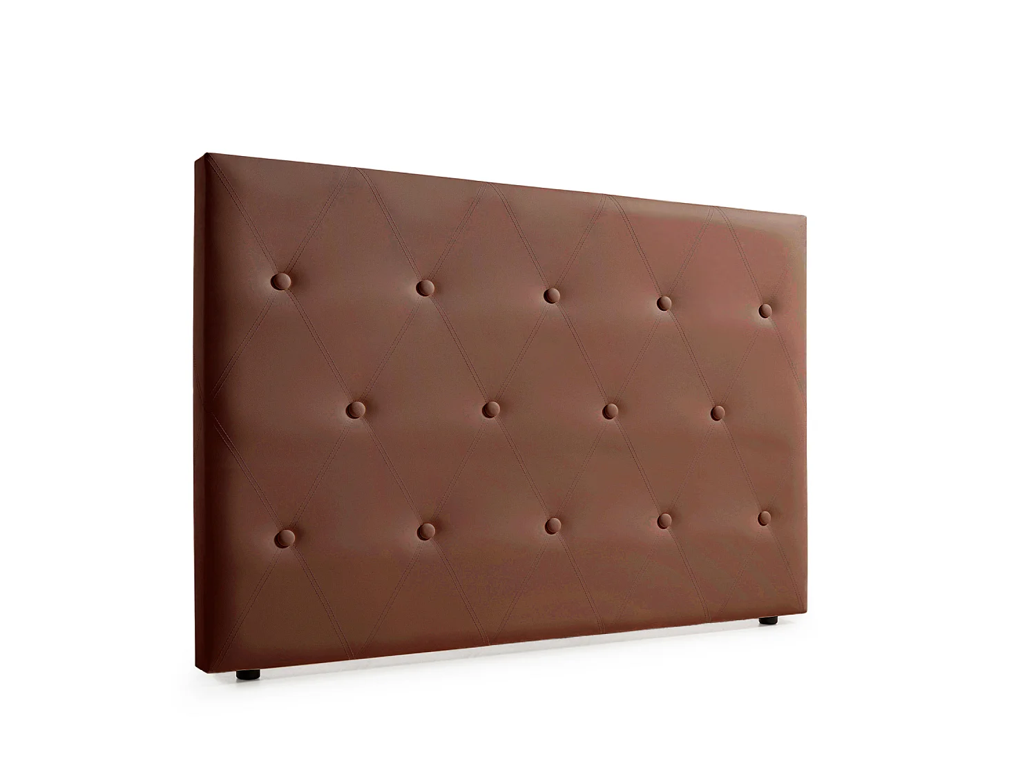 Cabeceira Estofada VENICE Pele Sintética 130x115x12 cm - Castanho - Moonia