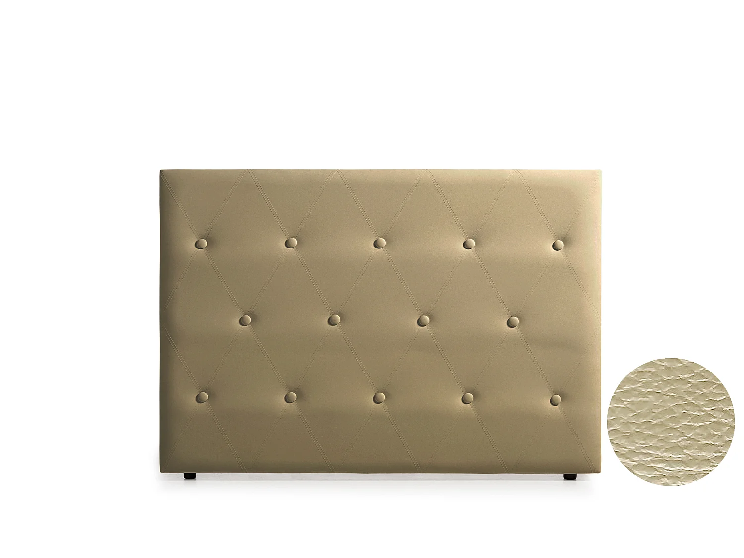 Cabeceira Estofada VENICE Pele Sintética 115x115x12 cm - Dourado - Moonia
