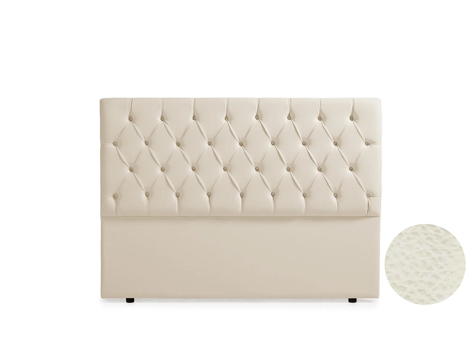Cabeceira Estofada CAPRI Pele Sintética 100x120x12 cm - Branco escuro - Moonia