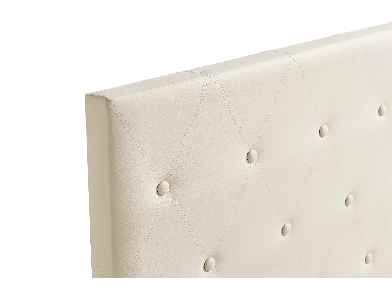 Cabeceira Estofada VENICE Pele Sintética 190x115x12 cm - Branco escuro - Moonia