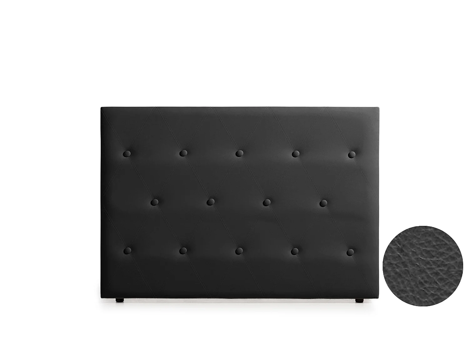 Cabeceira Estofada VENICE Pele Sintética 160x115x12 cm - PRETO - Moonia