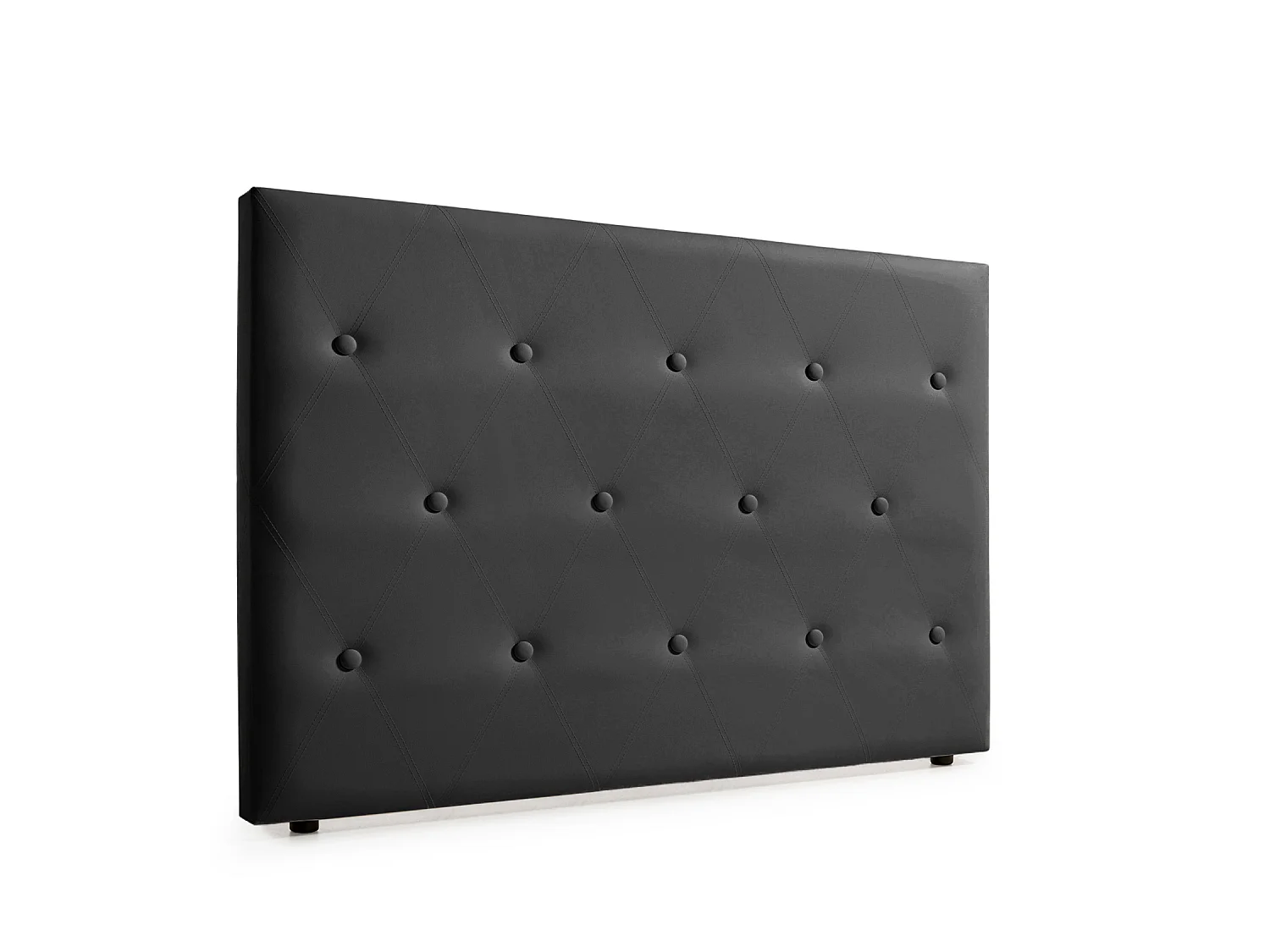 Cabeceira Estofada VENICE Pele Sintética 160x115x12 cm - PRETO - Moonia