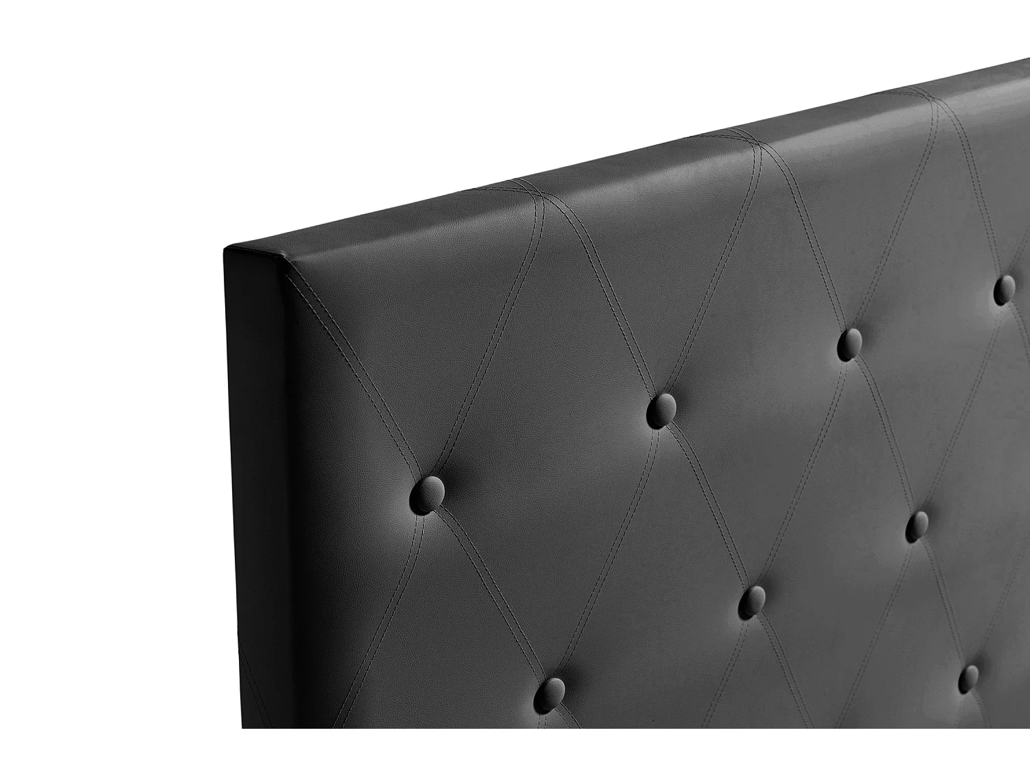 Cabeceira Estofada VENICE Pele Sintética 160x115x12 cm - PRETO - Moonia
