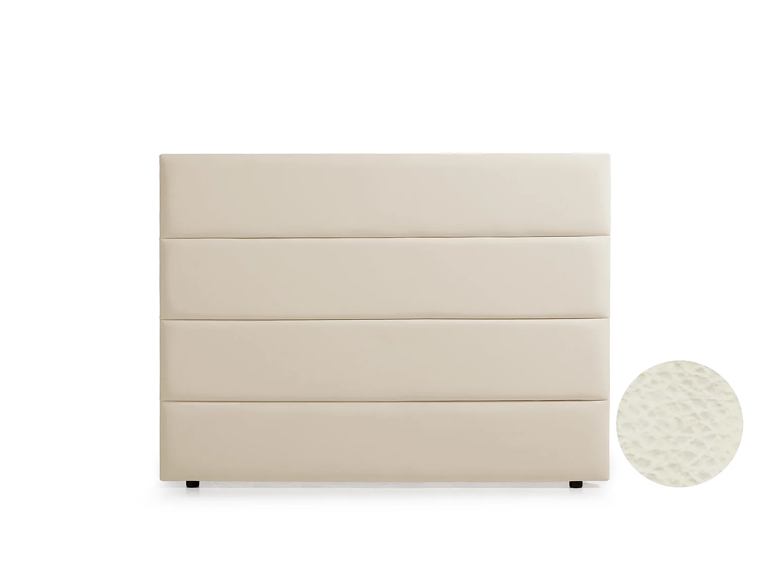 Cabeceira Estofada GENOVA Pele Sintética 220x120x8 cm - Branco escuro - Moonia