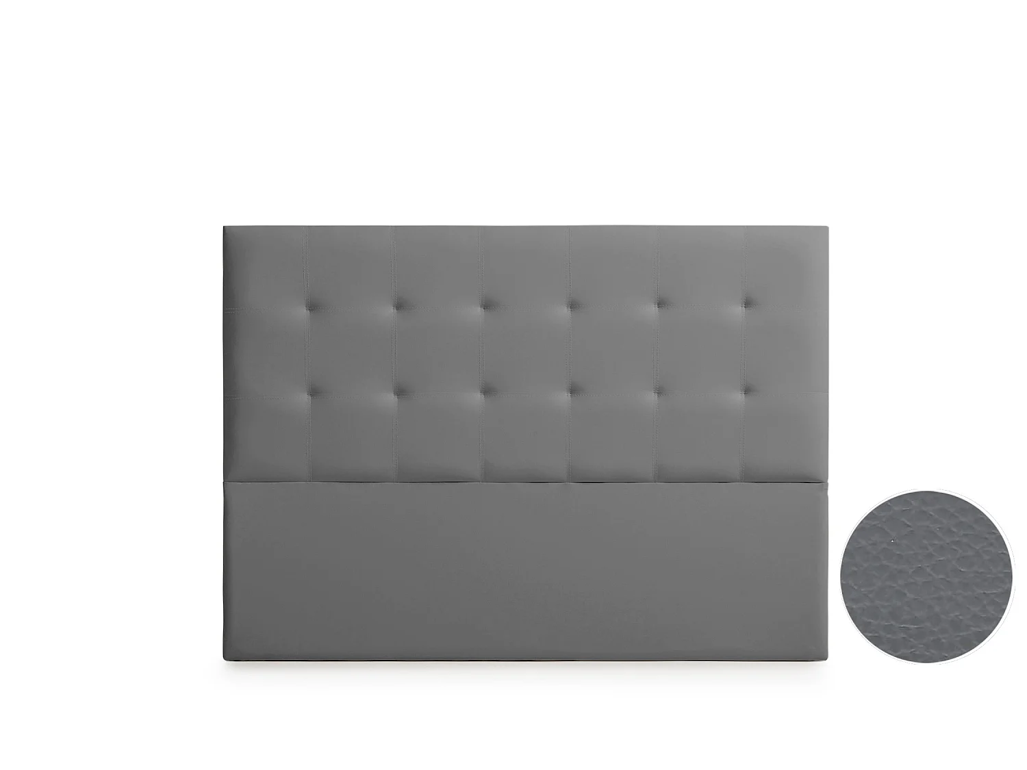 Cabeceira Estofada ASTORIA Pele Sintética 90x120x8 cm - CINZA ESCURO - Moonia