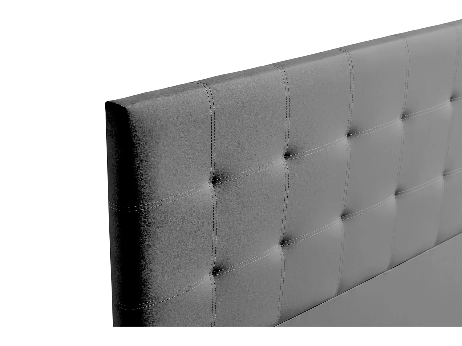 Cabeceira Estofada ASTORIA Pele Sintética 90x120x8 cm - CINZA ESCURO - Moonia