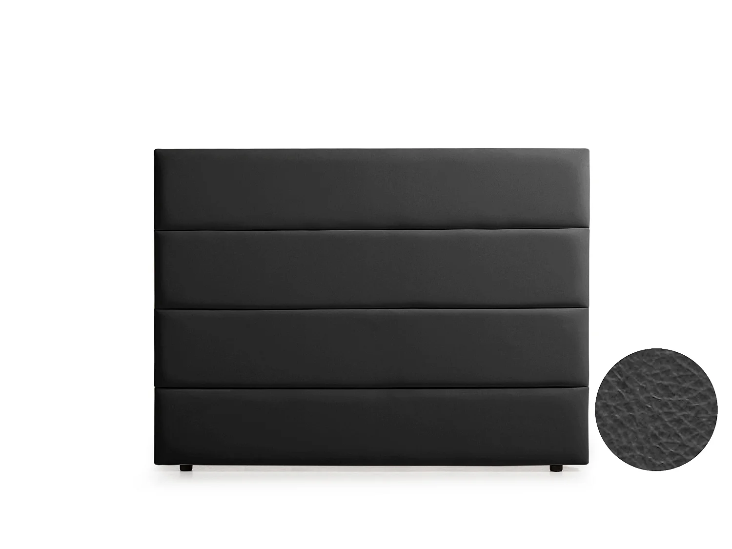 Cabeceira Estofada GENOVA Pele Sintética 210x120x8 cm - PRETO - Moonia