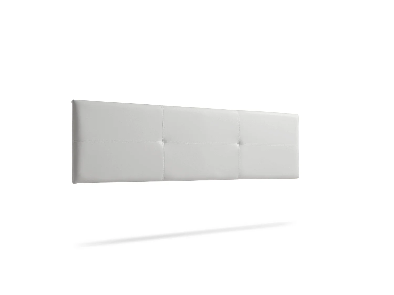 Tête de Lit Tapisée ALMA Simili cuir - 220 x 50 cm - Gris Clair - Moonia